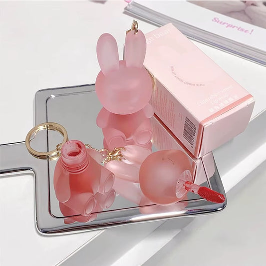 Roztomilý Bunny Lip Gloss s príveskom – Hydratačný lesk na pery s jemnou farbou