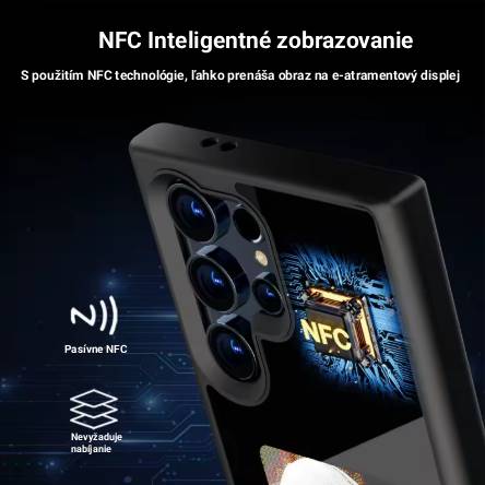 NFC E-Ink Smart Kryt s Displejom pre Samsung Galaxy S23 Ultra / S24 Ultra / S25 Ultra