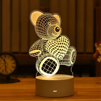3D LED nočná lampa – akrylová dekoratívna lampa s rôznymi motívmi (USB)