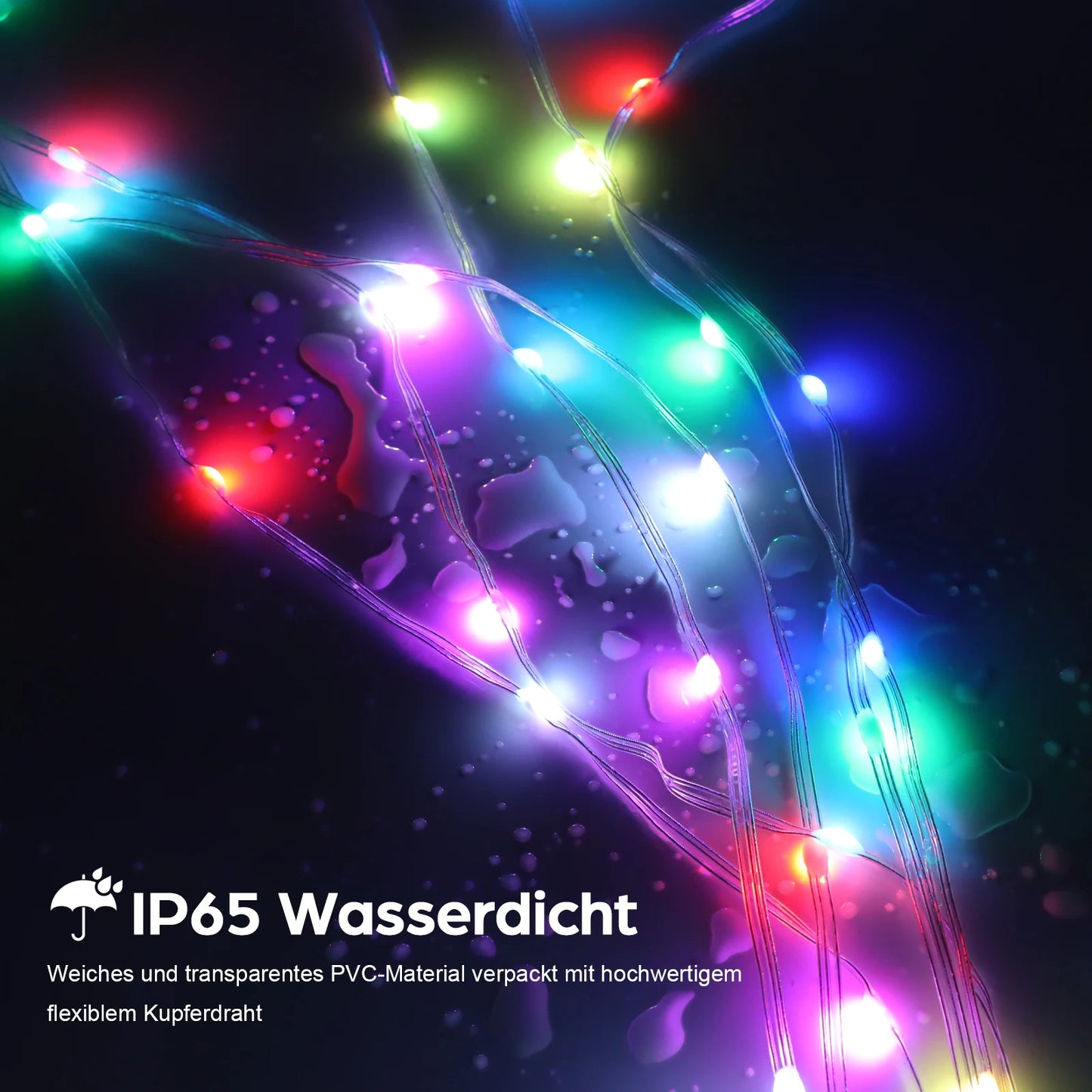 Smart USB LED svetelná reťaz 10/15/20 m – Bluetooth ovládanie, RGB farby, vianočné a dekoračné osvetlenie