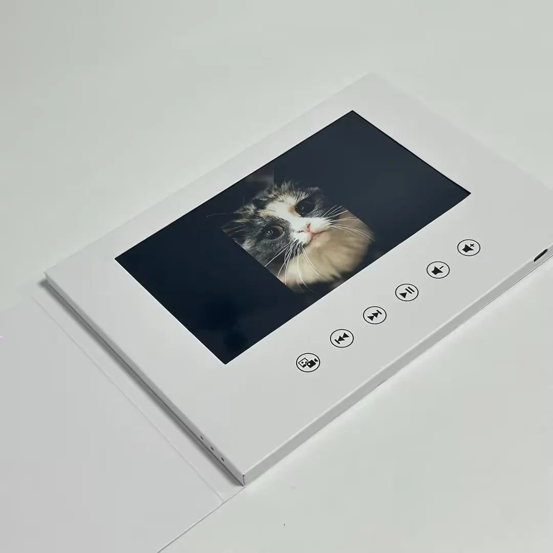 Video kniha s 7″ LCD obrazovkou – digitálna blahoželacia karta na narodeniny, svadbu a pozvánky