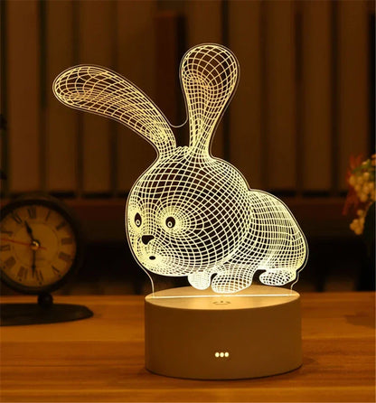 3D LED nočná lampa – akrylová dekoratívna lampa s rôznymi motívmi (USB)