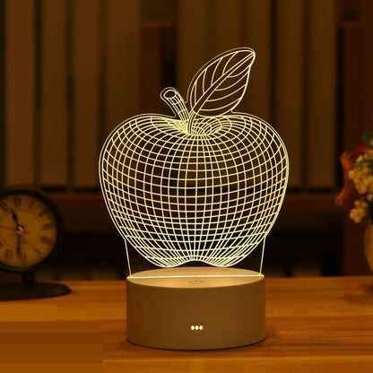 3D LED nočná lampa – akrylová dekoratívna lampa s rôznymi motívmi (USB)
