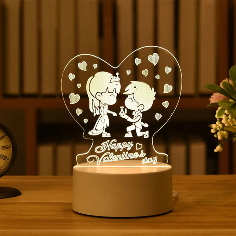 3D LED nočná lampa – akrylová dekoratívna lampa s rôznymi motívmi (USB)