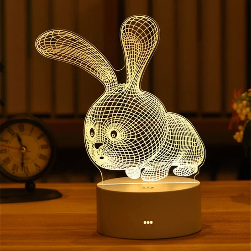3D LED nočná lampa – akrylová dekoratívna lampa s rôznymi motívmi (USB)