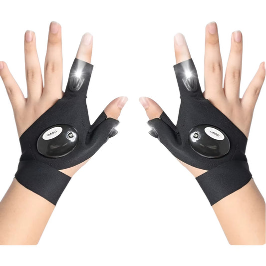 LED rukavice so svetlom – praktické rukavice na nočné aktivity, rybolov, beh a cyklistiku