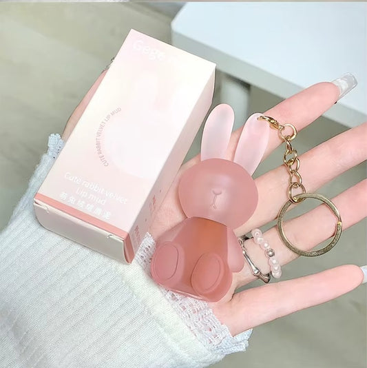 Roztomilý Bunny Lip Gloss s príveskom – Hydratačný lesk na pery s jemnou farbou