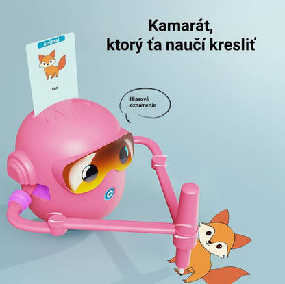 Interaktívny kresliaci robot pre deti – vzdelávacia hračka s automatickým kreslením a 100 kartami + náhradná fixa