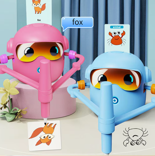 Interaktívny kresliaci robot pre deti – vzdelávacia hračka s automatickým kreslením a 100 kartami + náhradná fixa