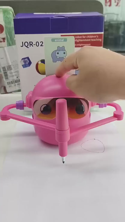 Interaktívny kresliaci robot pre deti – vzdelávacia hračka s automatickým kreslením a 100 kartami + náhradná fixa