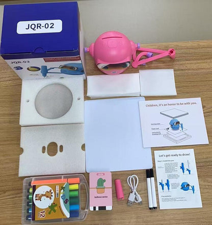 Interaktívny kresliaci robot pre deti – vzdelávacia hračka s automatickým kreslením a 100 kartami + náhradná fixa